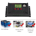 Miniatyrbild 8 av 8: Solcellsregulator PWM 12V 24V Automatisk anpassning LCD-display USB-port Solcellsregulator 40A