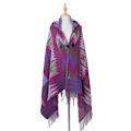 Miniatyrbillede 1 af 5: Dame Poncho Cape Åben Front Frynser Wrap