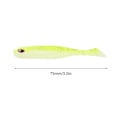 Miniatyrbillede 6 af 8: 4 stk. AR48 75mm/3.2g T Hale Blød PVC Agn Dobbelt Farver Jigging Wobblers Kunstig Lokkemadsgul Hvid