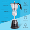 Miniatyrbillede 7 af 8: 6 Kopper 300ML Kaffemaskine Bærbar Transparent Top Elektrisk Italiensk Kaffekande Maskine til Hjem EU Stik 220‑240V