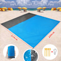 Miniatyrbillede 2 af 5: Strandmåtte, Vandtæt, 200 x 140 cm, Foldbar Bærbar Lommetæppe