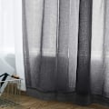 Miniatyrbillede 7 af 8: Gardiner Paneler Soveværelse Semi Sheer Voile Gardiner Sort (100*250)