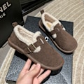 Miniatyrbillede 4 af 5: Dames Plys Sko Efterår og Vinter Mode Blød Bund Slip-On Fleeceforet Varme Bomuldsfyldte Sko Plus Størrelse Boken Sko