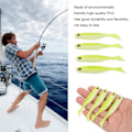 Miniatyrbillede 8 af 8: 4 stk. AR48 75mm/3.2g T Hale Blød PVC Agn Dobbelt Farver Jigging Wobblers Kunstig Lokkemadsgul Hvid