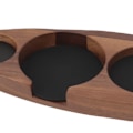Miniatyrbillede 4 af 8: 3 stk. Kaffekværn Tamper Holder Valnød Træ Gummi Rustfrit Stål Bådformet Fordeler Stativ Kaffe Tilbehør Til 58mm Base 58mm Tamper 58mm