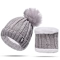 Miniatyrbillede 6 af 6: Trendy varm strikket hue med fleeceforing - efterår/vinter - eksklusivt design