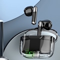 Miniatyrbillede 1 af 8: Sprog Oversætter Earbuds Bluetooth 5.3 Understøtter 144 Sprog Trådløs Oversætter Earphone med Transparent Etui Sort