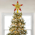 Miniatyrbild 4 av 6: Julstjärna Juldekoration, Chic Design Urholkad Julstjärna Ornament Gyllene Färg, Julgransstjärna för Hemhelg