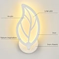 Miniatyrbillede 8 af 8: LED væglampe moderne akryl bladform lampe soveværelse korridor indretning varm hvid 12W 85265V