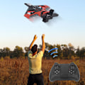 Miniatyrbild 1 av 8: RC Drone Bärbar EPP Fjärrkontrollplan med Färgglada LED-lampor och Reservpropellrar för Barnleksak Present Röd Enstaka Batteri