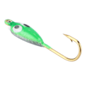 Miniatyrbillede 4 af 8: 10 stk. Isfiskejigger med modhager Vinter Jigging Lokker Mini Krog Tilbehør Grøn Haletudse Form