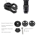 Miniatyrbillede 8 af 8: Cykelcomputerholder CNC Anode 28,6mm forgaffeldiameter 304 rustfrit stål skruer cykelstam headset cover mount sort