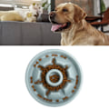 Miniatyrbillede 1 af 8: Skål til langsom spisning til kæledyr, hund, kat, anti-sluge-foder, hvalp lærer at spise skål, langsom foder, lær at spise for at forhindre kvælning: Blå støvblad 21,5 cm / 8,5 tommer