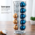 Miniatyrbillede 7 af 8: Kaffe Kapsel Stativ 360° Rotation Anti Slip Tyk Base Smedejern Kapsel Pod Holder til Vertuoline 20pods Sølv