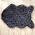 Miniatyrbillede 2 af 5: Imiteret pels tæppe vaskbar dyb bunke 90 x 60 cm skridsikker tyk