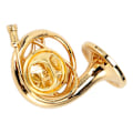 Miniatyrbillede 5 af 8: Miniature Fransk Horn Guld Farve Eksklusiv Elegant Holdbar Metal Høj Simulation Mini Fransk Horn Model til Bord Hylde