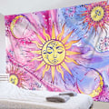 Miniatyrbild 3 av 5: Polyester Boho Väggdekor, Mystisk Måne Och Sol Tapeter, Helt Ny Högkvalitativ, Lättviktig Mjuk Vid Beröring Hudvänlig Väggbonad För Hemmet