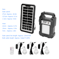 Miniatyrbild 6 av 8: Solargenerator MP3 Bluetooth FM-radio LED-display Bärbar kraftstation med lampor för utomhus EU-kontakt 100‑250V
