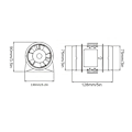 Miniatyrbilde 6 av 8: 3 tommers 12V stille inline vifte inline marine lensepumpe luft vifte for yachter båter luftsirkulasjon