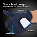 Miniatyrbillede 7 af 8: Mænd Golf Handsker Venstre Hånd Mikrofiber Svedabsorberende Blød Åndbar Golf Handsker Royal Blå25#