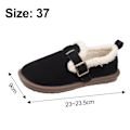 Miniatyrbillede 2 af 5: Dames Plys Sko Efterår og Vinter Mode Blød Bund Slip-On Fleeceforet Varme Bomuldsfyldte Sko Plus Størrelse Boken Sko