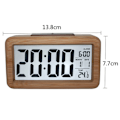 Miniatyrbild 2 av 5: Digital Bordsklocka, Retro Stilren Design Med Dimbar Display För Sovrum Kontor, Träväckarklocka Stor LED-Display Smart Sensor Nattlampa, Enkel