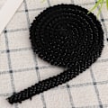 Miniatyrbilde 1 av 2: 1 meter perlebånd DIY håndlagde klær brodert sydekorasjonstilbehør (1 cm svart skrå perle)