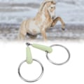 Miniatyrbilde 1 av 8: Heste Snaffle Bit Gummibelagt Rustfritt Stål Løs Ring Heste Munnbit for Trening Ridning