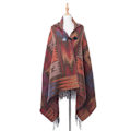 Miniatyrbillede 1 af 5: Dame Poncho Cape Åben Front Frynser Wrap
