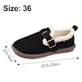 Miniatyrbillede 2 af 5: Dames Plys Sko Efterår og Vinter Mode Blød Bund Slip-On Fleeceforet Varme Bomuldsfyldte Sko Plus Størrelse Boken Sko