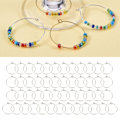 Miniatyrbillede 8 af 8: 50 stk. 20 mm Bulk Hoop Øreringe Rustfrit Stål DIY Anti Allergi Vinglas Ringe Smykkefremstilling Bryllup Fødselsdagsfest