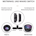 Miniatyrbillede 6 af 6: 3-i-1 Universal Fisheye Vidvinkel Makro Clip Kameraobjektiv Kit