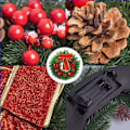 Miniatyrbild 4 av 7: Förbelyst Julkrans, 40 Varmvita LED-lampor Med Batteridriven Timerfunktion, Lätt Att Dekorera För Inom- och Utomhusutrymmen Med Realistisk Gran