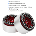 Miniatyrbilde 7 av 8: 2 stk 1,9 tommers Beadlock-hjul i aluminiumlegering CNC-bearbeiding Universal RC-hjul for Crawler Red
