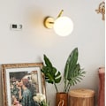 Miniatyrbild 1 av 5: Moderna Element, Elegant Temperament Väggmonterad Lampa med Frostat Glasskärm för Sovrum, Vardagsrum, Matsal, Kontor