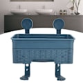 Miniatyrbillede 1 af 8: Dobbeltlags badeværelseshylde toiletrulleboks Punch Free køkken badeværelse opbevaringshylde (blå)