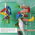 Miniatyrbild 7 av 8: Färgglad papegoja majs tuggleksak, bitresistent papegojburleksaker för klättring och utforskning