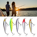 Miniatyrbilde 1 av 8: 5 stk Minnow fiske lokke flytende kunstig hard agn lang kast agn med stålkule