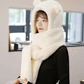Miniatyrbillede 3 af 5: 3 i 1 Vinterhue Hætte巾 Cute Bear Hætte巾 Hætte