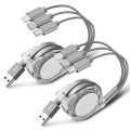 Miniatyrbild 1 av 7: 2Pack Multi USB Laddningskabel Retractable 3 i 1 Multipel