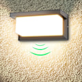 Pikkukuva 1 / 7: LED-ulkoseinävalaisin liiketunnistimella, vedenpitävä, lämmin valkoinen