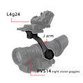 Miniatyrbillede 8 af 8: J Arm NVG Mount Hjelm Beslag Adapter Hjelm Tilbehør til PVS 14 Nattesyn Briller Tomme Skrue