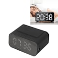 Miniatyrbild 1 av 8: Trådlös högtalartelefon Trådlös laddning LED Digital klocka FM-radio Mega Bass Digital väckarklocka för sovrumskontor