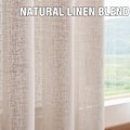 Miniatyrbillede 5 af 6: Hørgardin i linnedlook, semitransparent med øjer, til stue, hus