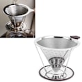 Miniatyrbillede 1 af 8: Rustfrit stålfilter med holder Kaffeefilter Mesh Funnel Køkken Kaffeemaskine Værktøj 1-6 Kop