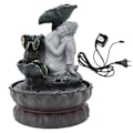 Miniatyrbild 2 av 8: Sittande sovande Buddha-staty vatten LED-fontän prydnader för hemmakontor skrivbordsdekor EU-kontakt 220V
