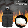 Miniatyrbillede 8 af 8: Opvarmet vest 11 varmezoner 3 gear temperatur letvægts unisex bærbar USB varmefrakke til vinter XXXXL
