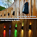 Miniatyrbild 4 av 6: Solcellsdäckräckeslampor, Utomhus Solcellslampa med RGB-lägen och Minnesfunktion, Perfekt för Uteplats, Trädgård, Trappor (2-pack)