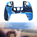 Miniatyrbild 3 av 3: 2 st Gamepad skyddande skal kamouflage silikonfodral hud för PS5 spelkontroll Camo Blå