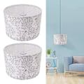 Miniatyrbillede 1 af 8: 2 sæt PVC trommeskærme 11,8 x 11,8 x 7,8 tommer moderne enkel træmønster bordlampe skærm til soveværelse
